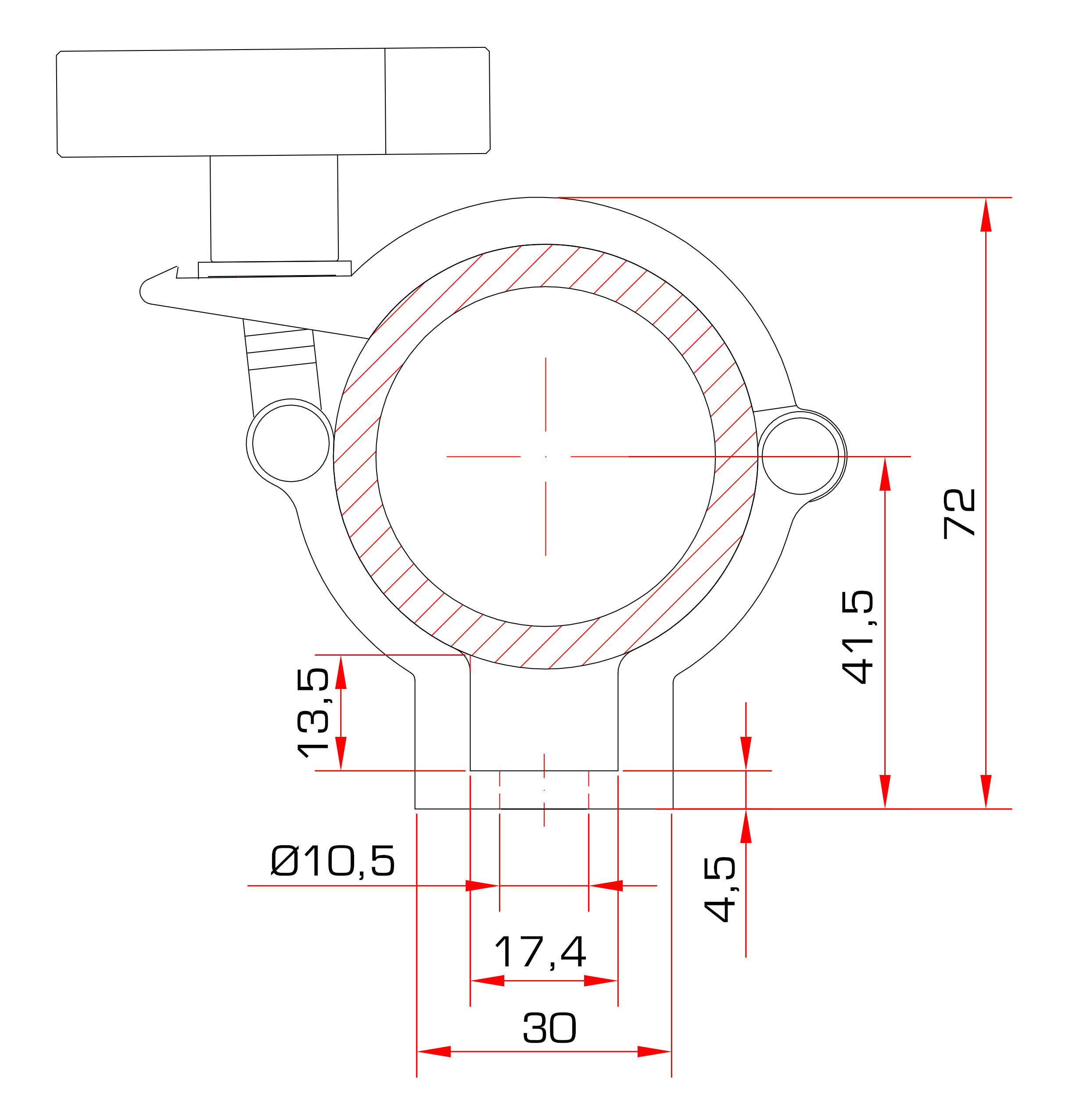 Half coupler for Ø 48-51 mm tubes / 100 kg  - 3