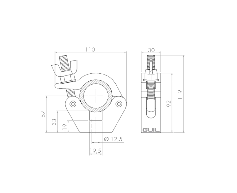 Half coupler for Ø 45-52 mm tubes / 500 kg  - 2