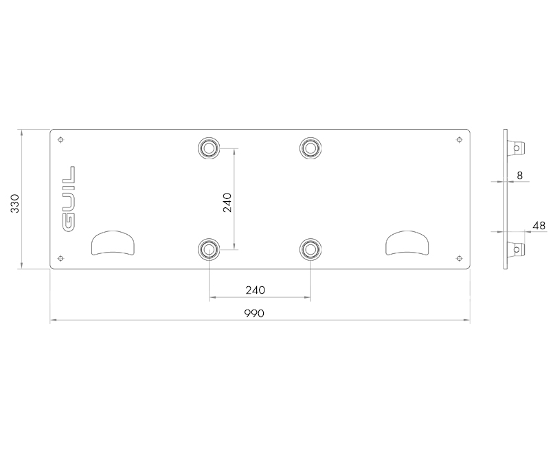 Steel bottom plate for square truss / 99 x 33 cm - 2