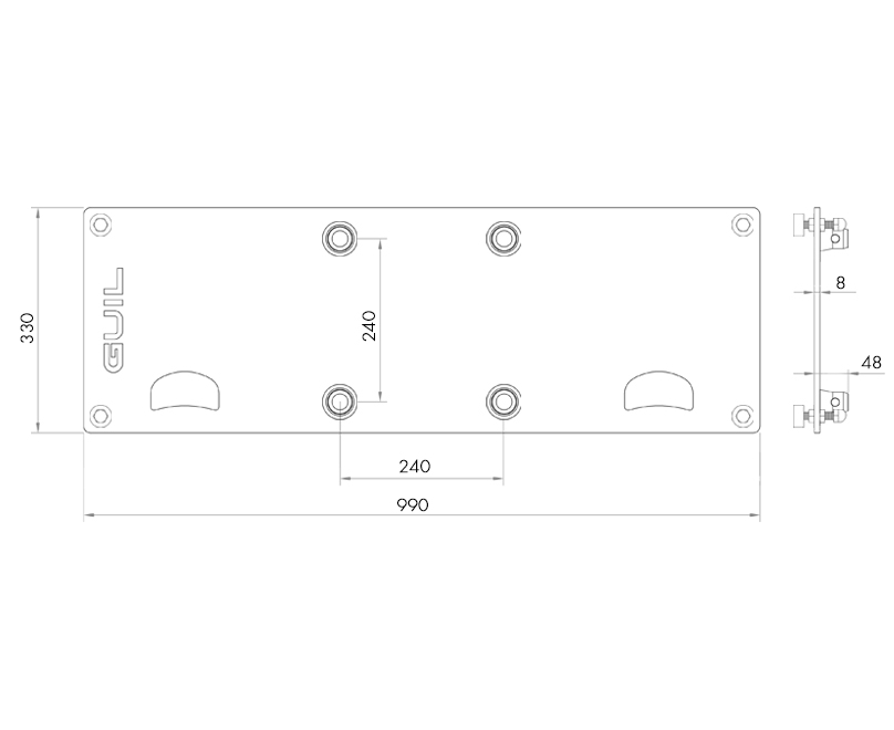 Steel plate for square brace / 99 x 33 cm - 4