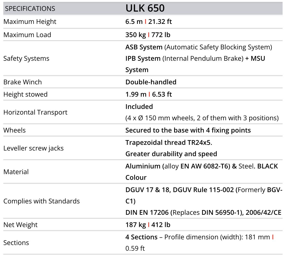 ULK 650 - 6.5 m / 350kg - 10