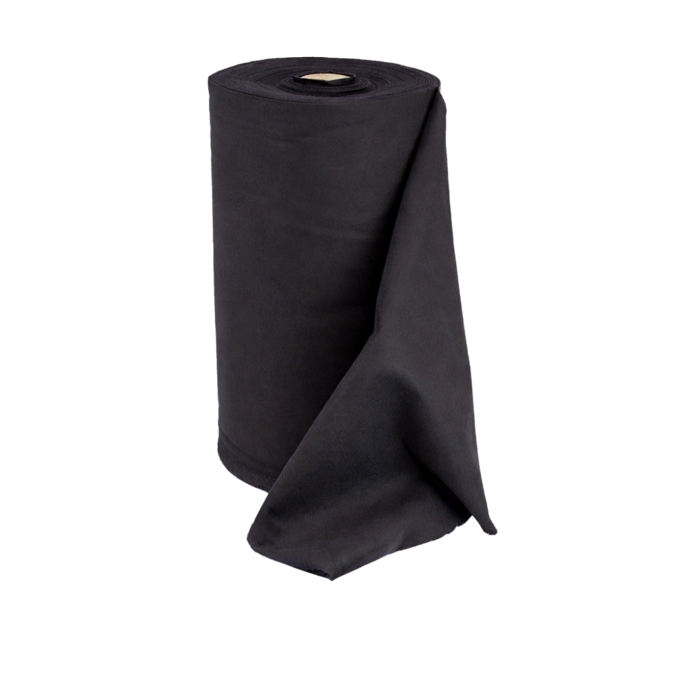 Förskuren flanell - 40 cm - svart - 60 m