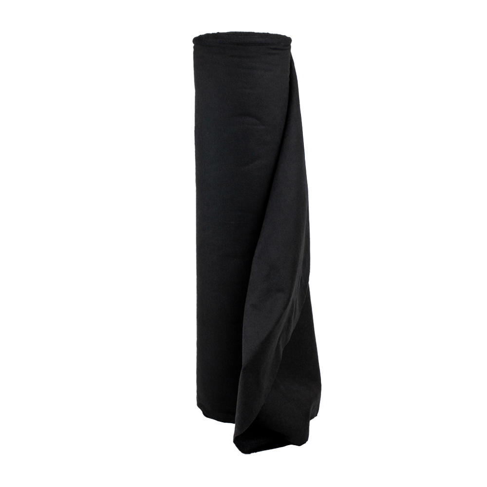 Förskuren flanell - 80 cm - svart - 60 m