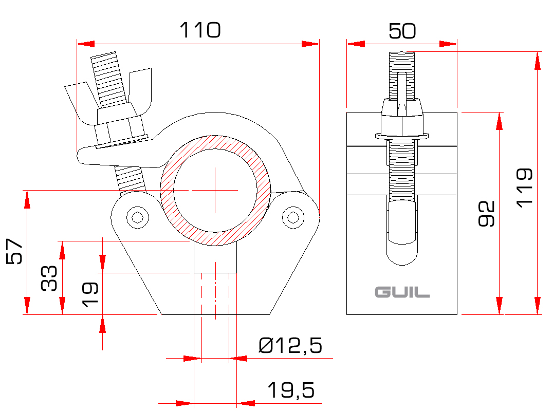 Coupler for Ø 45-52 mm tubes / 750 kg - 2
