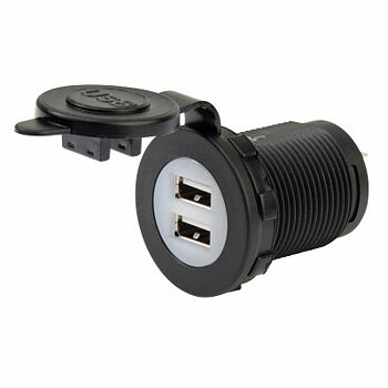 Marinco 4.8A Dual USB uttag, 12-24V