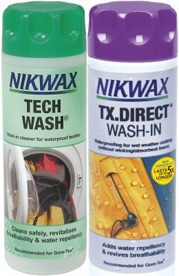 Nikwax Tech Wash and TX.Direct for washing and impregnation