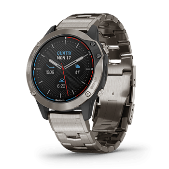 quatix® 6 Sapphire, titangrå med titanarmband