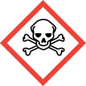 Varningsetikett Giftig GHS 06-10x10 cm