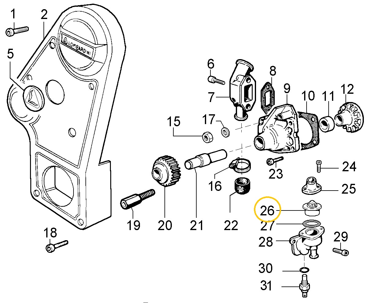 Termostat Lombardini Prog / DCI, Original - 2