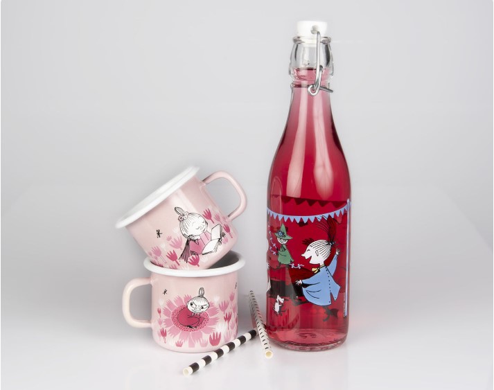MUURLA MOOMIN IN THE GARDEN MUGG EMALJ ROSA 2,5DL - 4