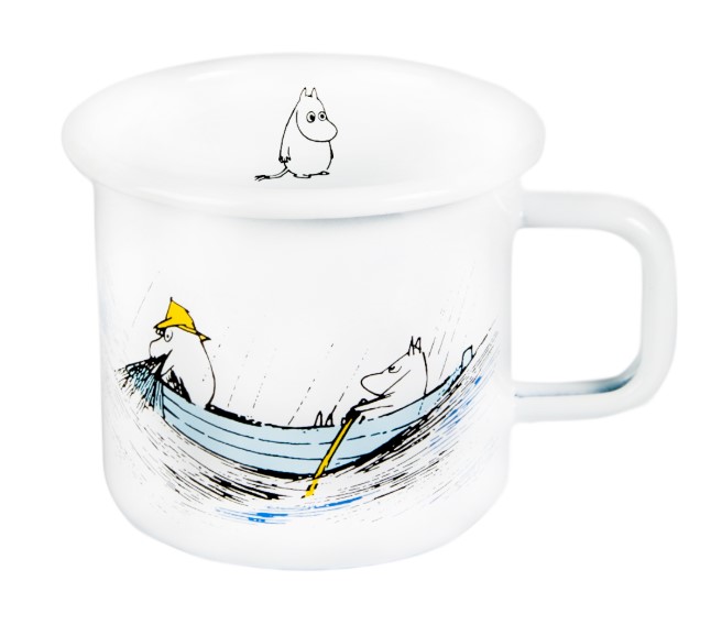 MUURLA MOOMIN ORIGINALS MUGG EMALJ GONE FISHING PRESENTASK 3,7DL - 2