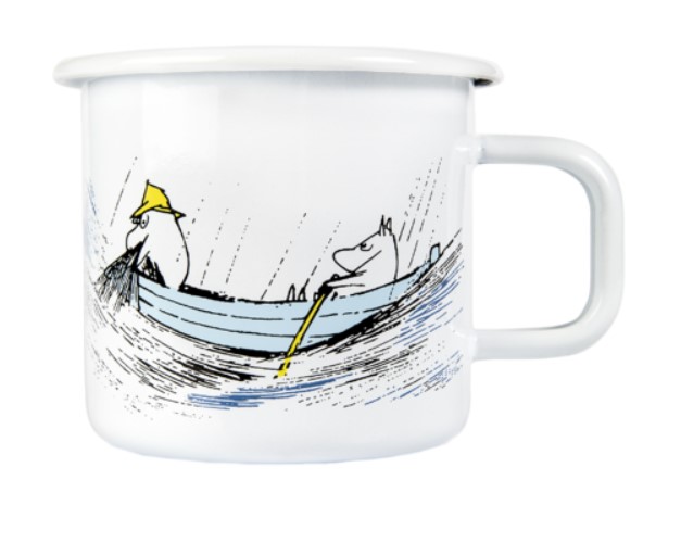 MUURLA MOOMIN ORIGINALS MUGG EMALJ GONE FISHING PRESENTASK 3,7DL