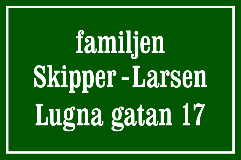 Namnskylt Nostalgigrön, Clarendon / Rak - 6