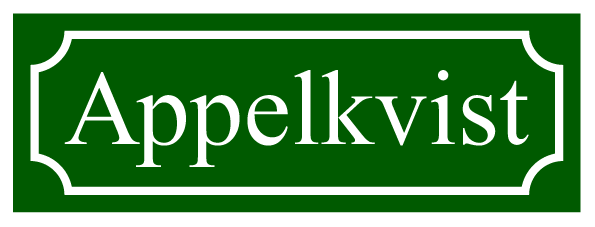 Namnskylt Nostalgigrön, Times regular / Fransk