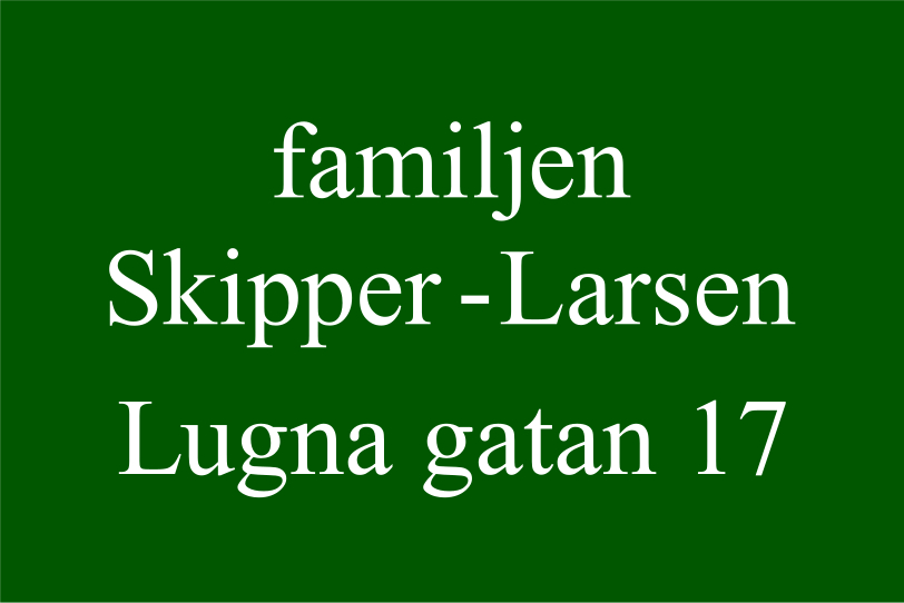 Namnskylt Nostalgigrön, Times regular / Ingen - 6