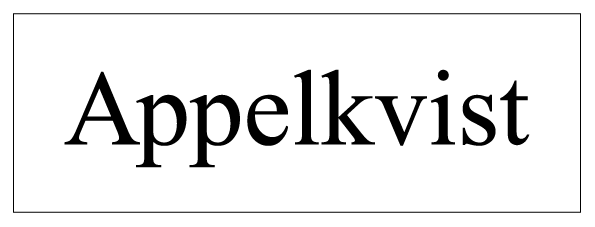 Nimikyltti Valkoinen, Times regular / Ei