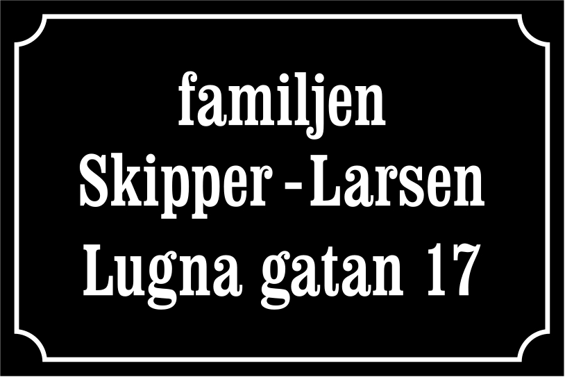 Nimikyltti Musta, Clarendon / Ranskalainen - 6