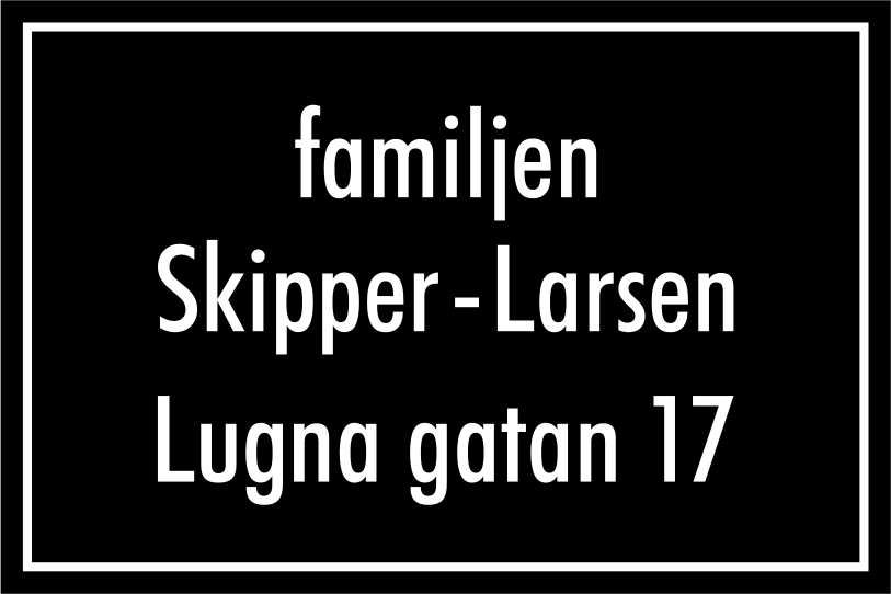 Nimikyltti Musta, Futura / Suora - 6
