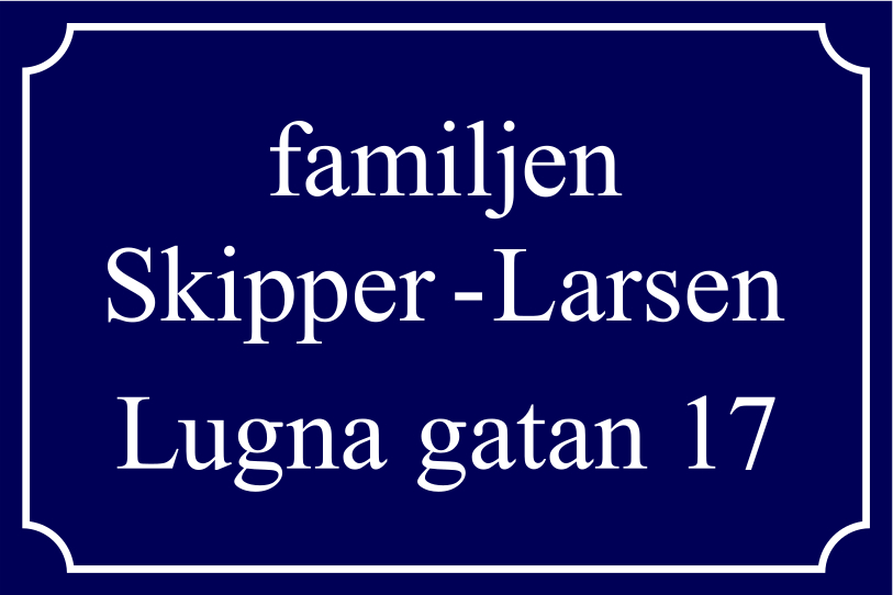 Nimikyltti Sininen, Times regular / Ranskalainen - 6