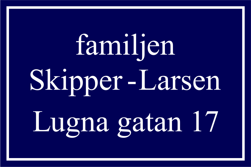 Nimikyltti Sininen, Times regular / Suora - 6