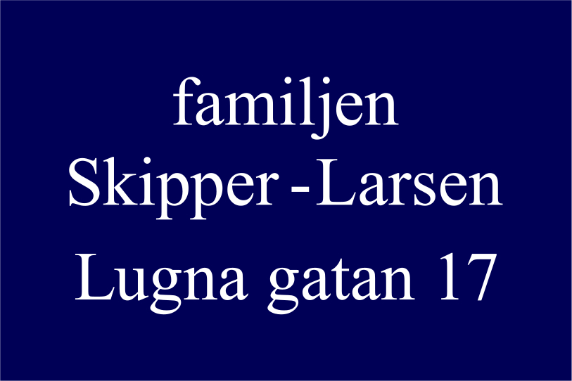 Nimikyltti Sininen, Times regular / Ei - 6