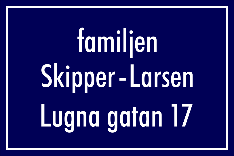 Nimikyltti Sininen, Futura / Suora - 6