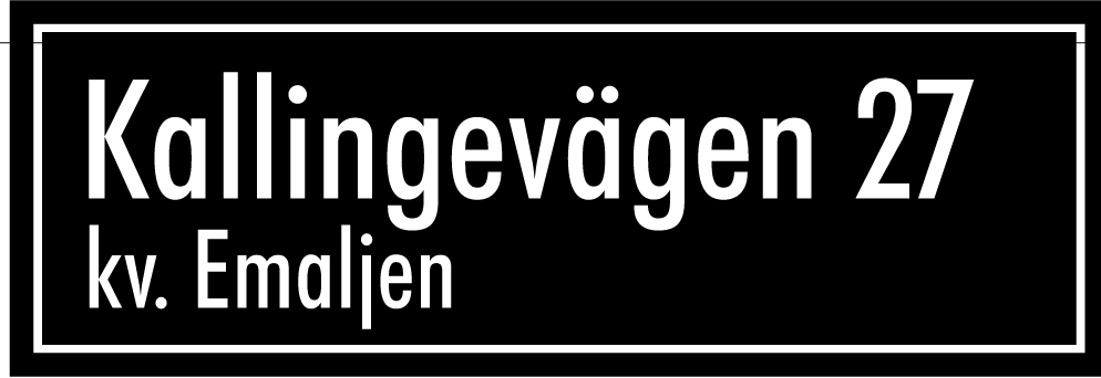 Kvartersskylt Svart, Futura / Rak