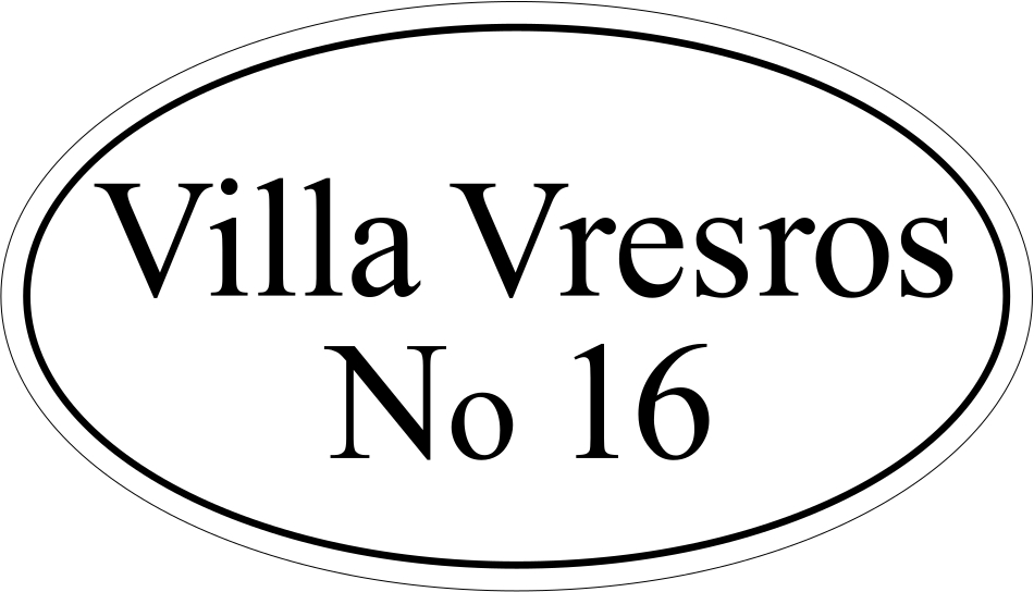 Oval namnskylt Vit, Times regular / Rak - 3