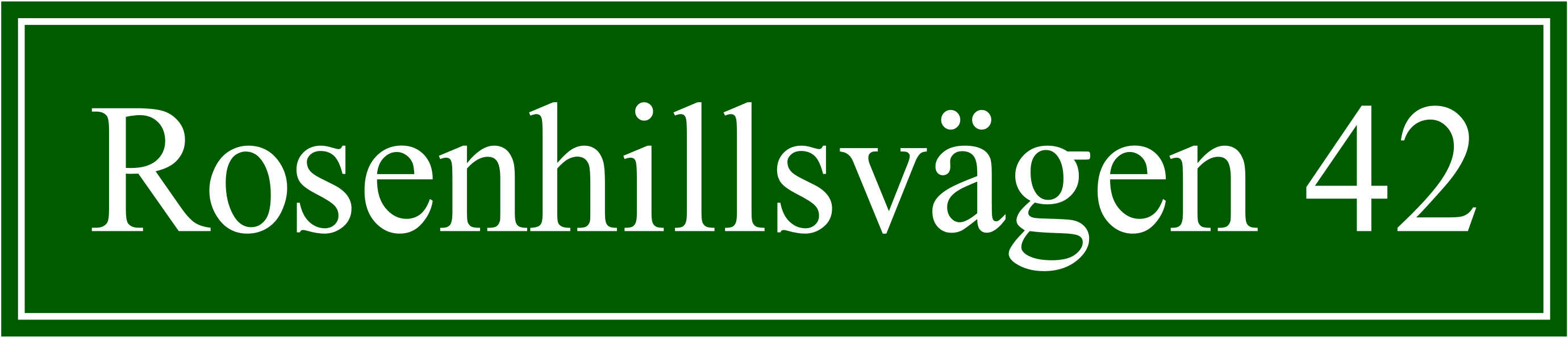 Kadunnimikyltti Nostalgia vihreä, Times regular / Suora - 7