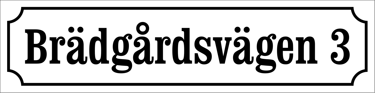Kadunnimikyltti Valkoinen, Clarendon / Ranskalainen - 2