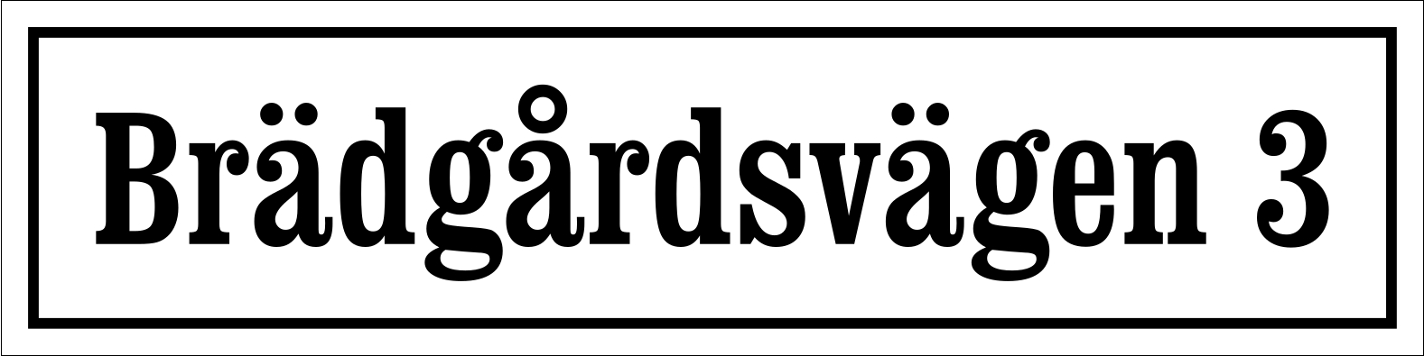 Kadunnimikyltti Valkoinen, Clarendon / Suora - 2
