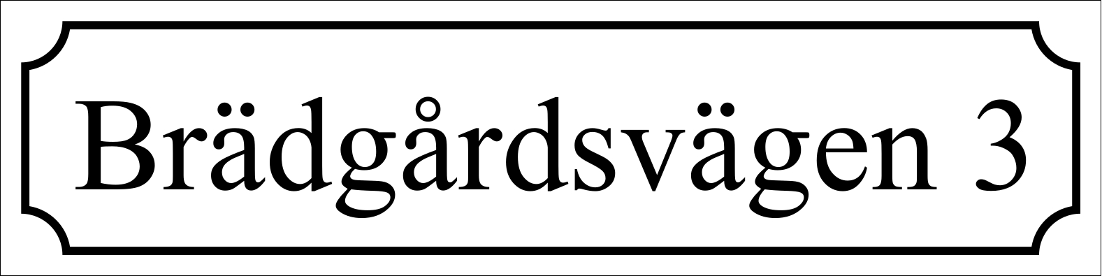 Gadenavneskilt Hvid, Times regular / Fransk - 2