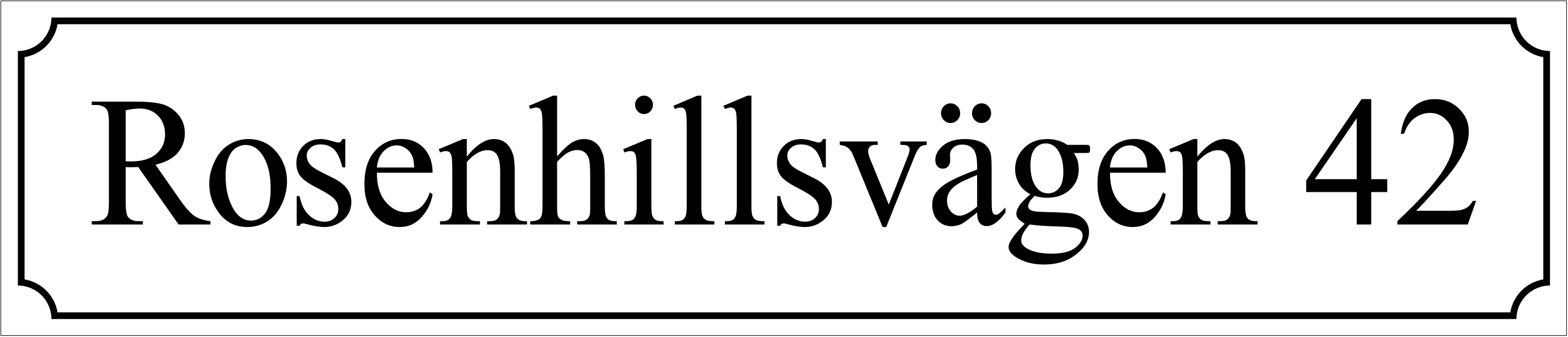 Gadenavneskilt Hvid, Times regular / Fransk - 7