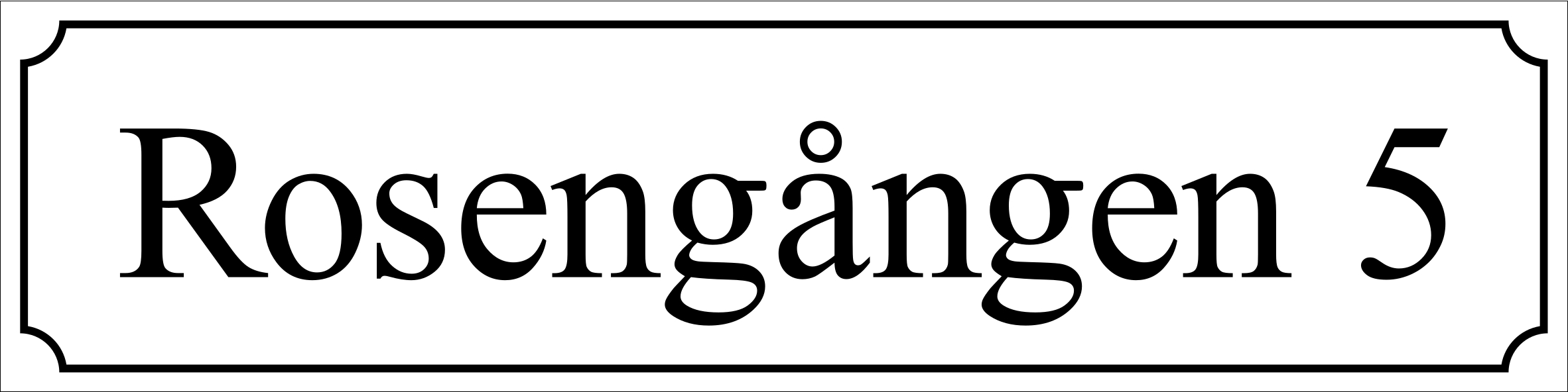 Gadenavneskilt Hvid, Times regular / Fransk - 6