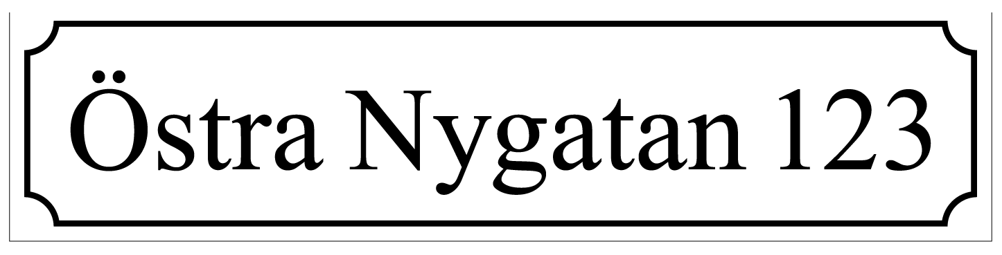Gadenavneskilt Hvid, Times regular / Fransk - 4
