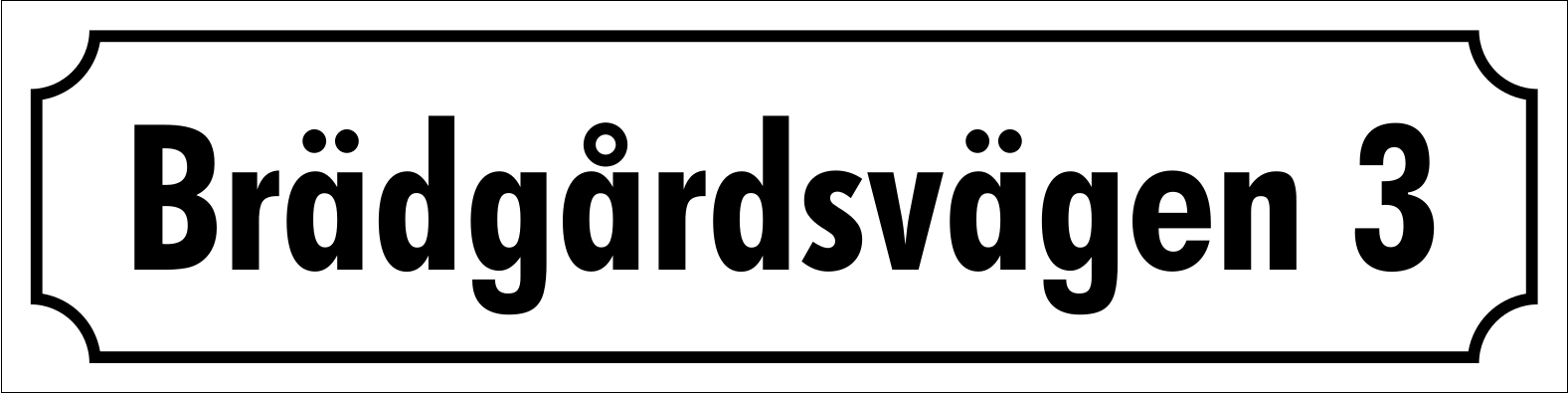 Kadunnimikyltti Valkoinen, Futura / Ranskalainen - 2