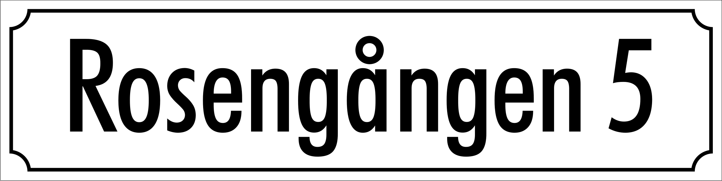Kadunnimikyltti Valkoinen, Futura / Ranskalainen - 6