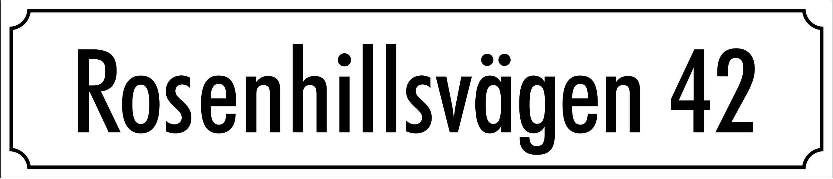 Kadunnimikyltti Valkoinen, Futura / Ranskalainen - 7