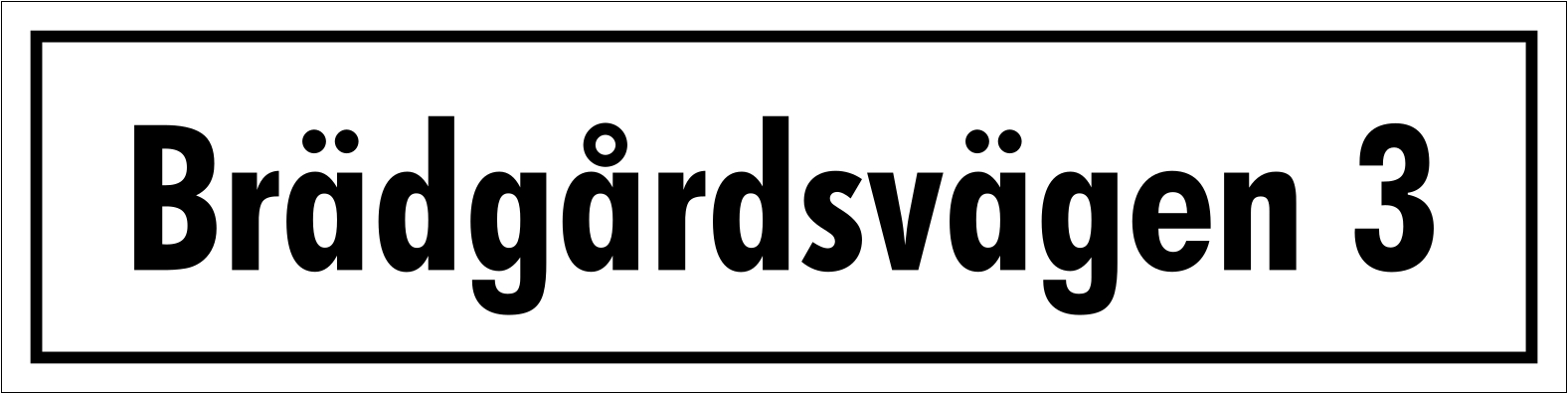 Kadunnimikyltti Valkoinen, Futura / Suora - 2