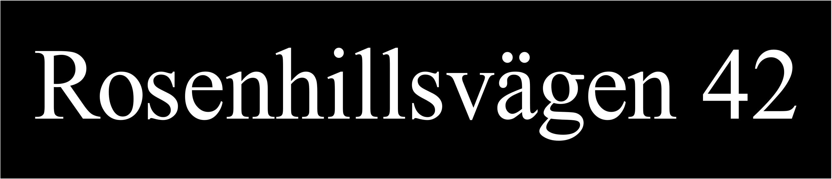 Gadenavneskilt Sort, Times regular / Ingen - 7