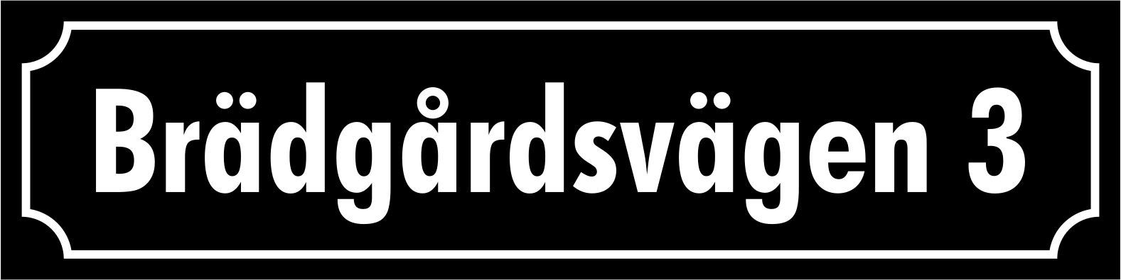 Kadunnimikyltti Musta, Futura / Ranskalainen - 2