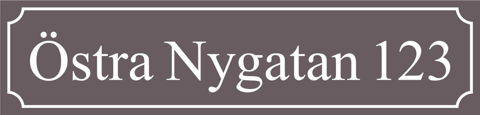 Gatunamnskylt Mellangrå, Times regular / Fransk - 4