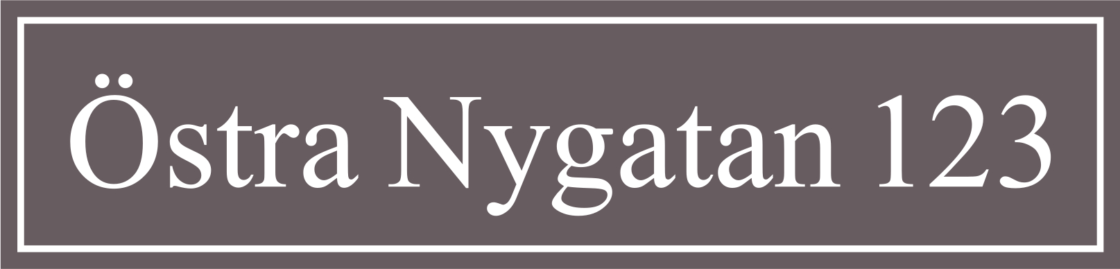 Gatunamnskylt Mellangrå, Times regular / Rak - 4