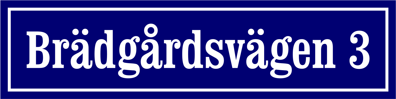 Kadunnimikyltti Sininen, Clarendon / Suora - 2