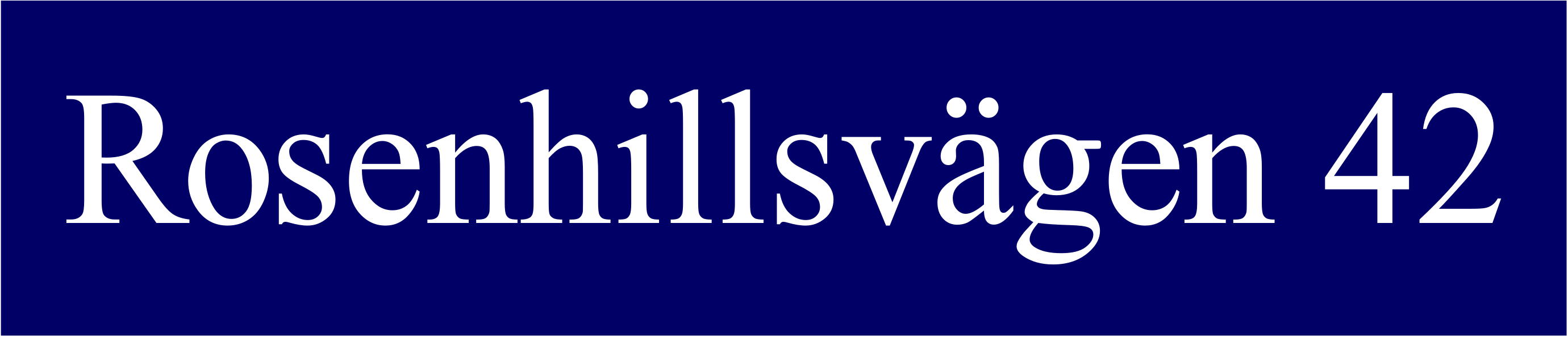 Kadunnimikyltti Sininen, Times regular / Ei - 7