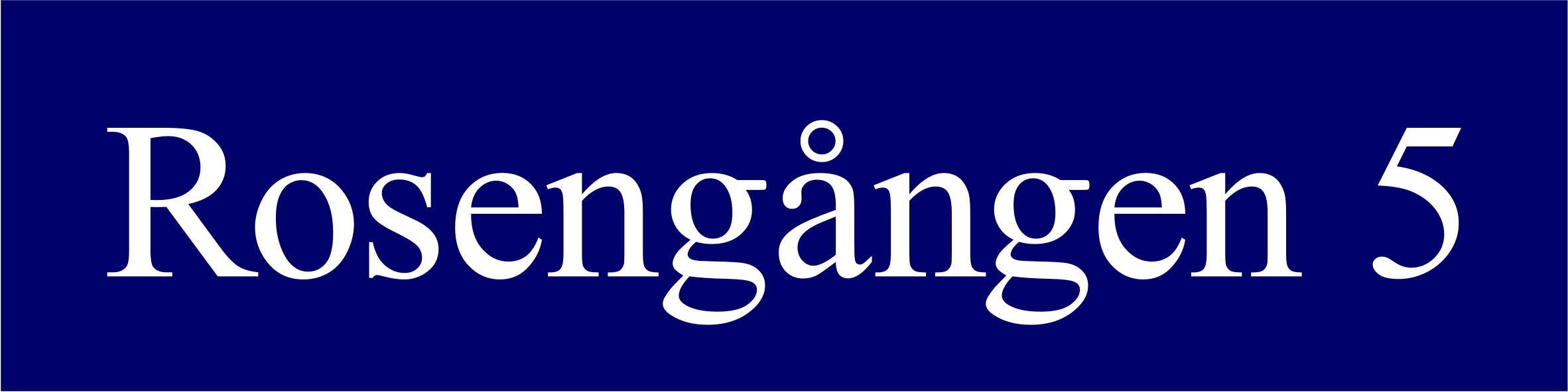 Kadunnimikyltti Sininen, Times regular / Ei - 6