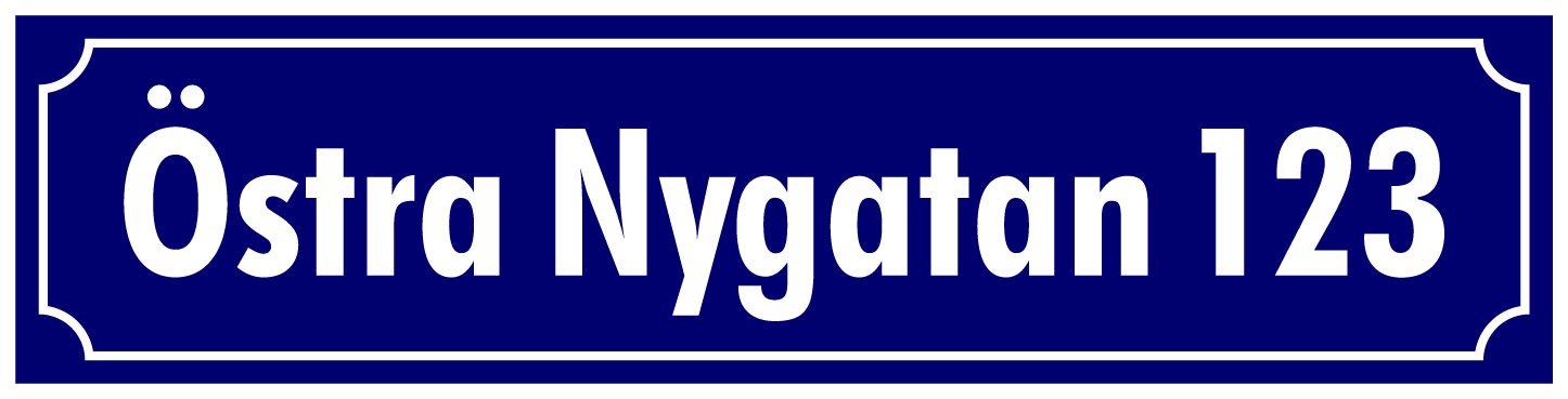 Kadunnimikyltti Sininen, Futura / Ranskalainen - 4