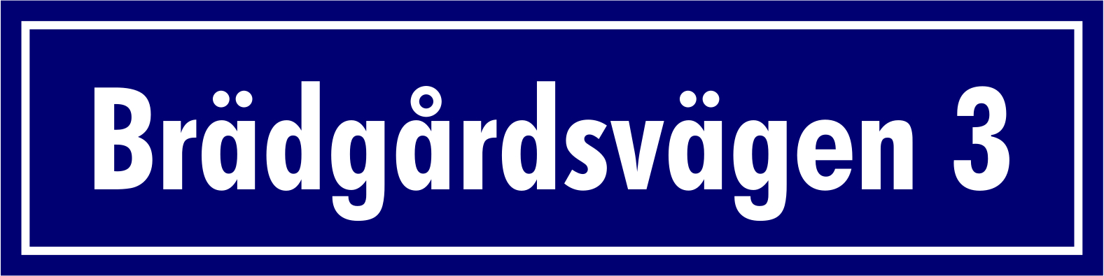 Kadunnimikyltti Sininen, Futura / Suora - 2