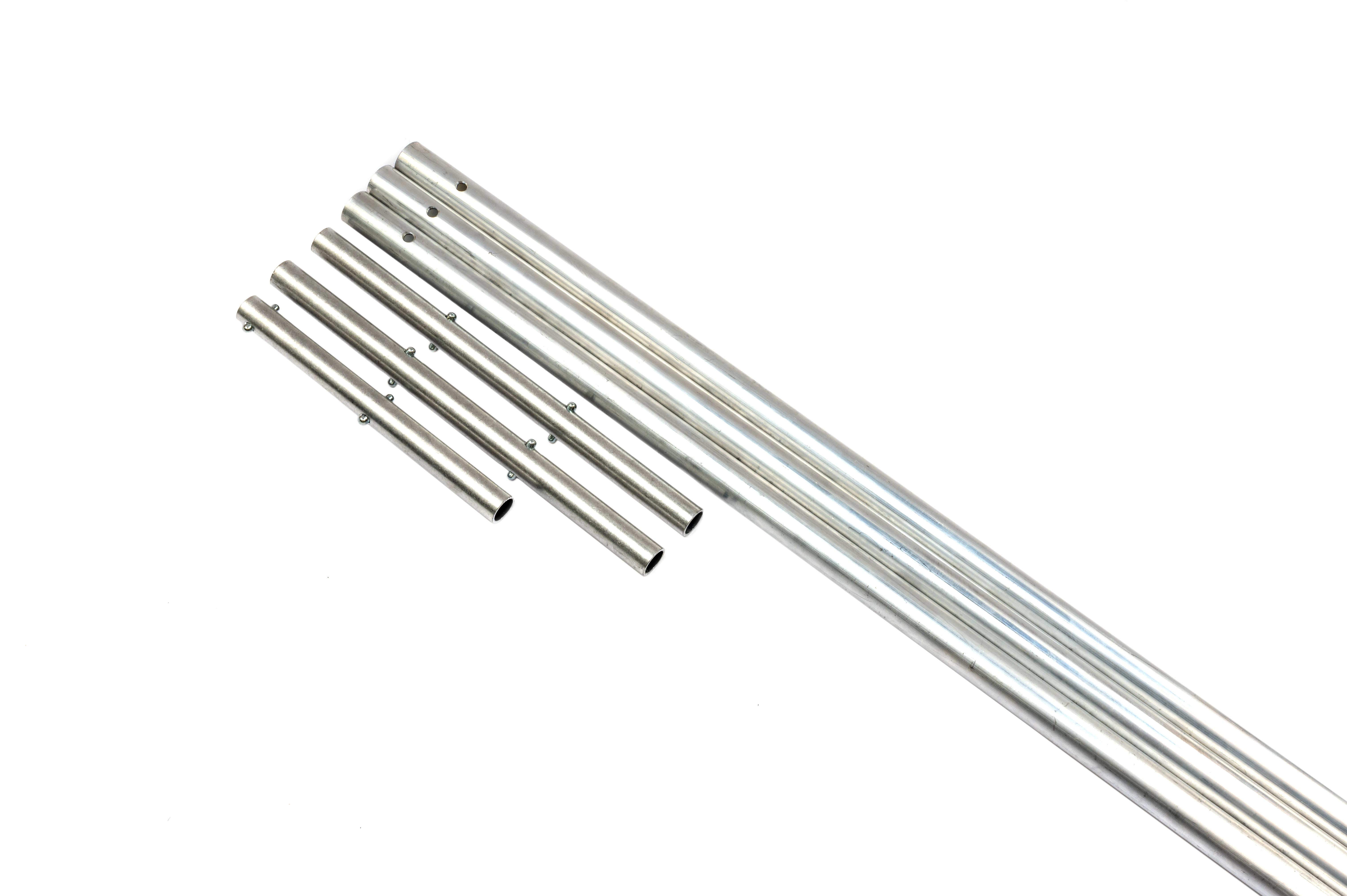 Aluminium skaft 5,7 meter (3 x 190 cm) inkl kopplingsrör med fjäderlås