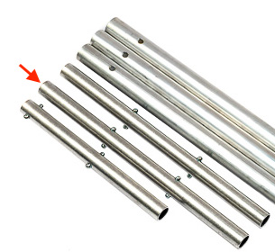 Kort kopplingsrör 30 cm inkl fjäderlås till Snöhyvel SN3-M aluminiumskaft